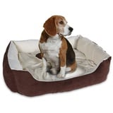 Home4Living Hundekorb Hundebett braun-beige 72x58x18cm Hundekissen Hundekörbchen, waschbar braun