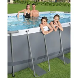 BESTWAY Power Steel Frame Pool oval Set 488 x 305 x 107 cm inkl. Filterpumpe