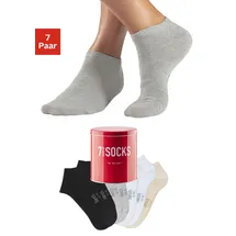 BENCH Sneakersocken 7 Paare Beige/Grau/Schwarz/Weiß 35-38