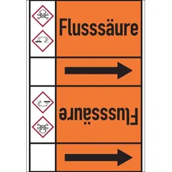 Rohrleitungskennzeichen Flusssäure - 33000x105 mm Folie selbstklebend