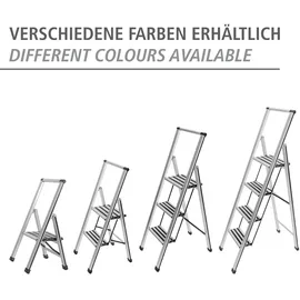 Wenko Alu-Design Klapptrittleiter 3 Stufen weiß