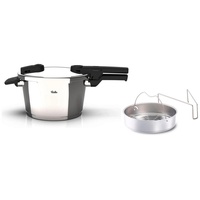 Fissler Schnellkochtopf Vitaquick, Silber, Metall, 6,0 L, Druckregelventil, Sicherheitsverschluss, Kochen, Töpfe, Schnellkochtöpfe