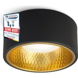 SSC-LUXon OLINO Aufputzleuchte schwarz LED mit wechselbarer Front gold oder silber - Spot Aufputz flach neutralweiß LED GX53 230V