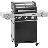 Rösle Gasgrill Videro G3-S Vario+, Schwarz, Metall, 127x117.5x57 cm, Seitenablage, Piezozündung, herausnehmbare Fettauffangbox, mit Rädern, 2 gebremsten Sideburner, Warmhalterost, Druckregler, Grills, Gasgrills