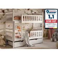 Kids Collective Hochbett 80 x 180 cm Kiefer massiv weiß