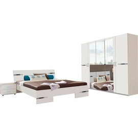 WIMEX - Schlafzimmer ANNA Weiß Schlafzimmer Gästezimmer Appartment inkl. Doppelbett, Nachtkommoden