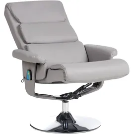 Beliani Fußhocker Kunstleder 76 x 100 x 0 cm Grau/Silber