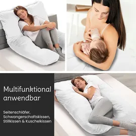 eloneo Bestschlaf Multifunktions-Körperkissen, Weiß