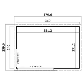 Lasita Maja Gartenhaus Austin 2 3,60 x 2,40 m Natur