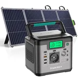 500W(1000W Spitze) Tragbare Powerstation mit 200W Solarpanel,518Wh Solargenerator PD65W USB-C