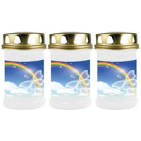 HS Candle Grabkerze (3-tlg), Grabkerze Brenndauer 40 Stunden viele vers. Variationen und Motive weiß