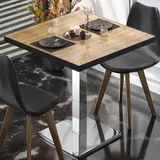 GGM Möbel Bistrotisch 80 x 80 x 75 cm Braun/Schwarz