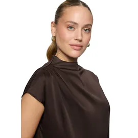 Zero Satinbluse chocolate plum 38