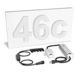 Grundplatte weiß RAL9016 für drei 15cm Hausnummern 403x210x30mm