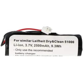 AccuCell Akku passend für Leifheit Dry&Clean 51000, Li-Ion, 3,7V, 2500mAh, 9,3Wh