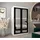 abiks möbel Schwebetürenschrank Promo 120 x 200 x 62 cm Schwarz/Weiß