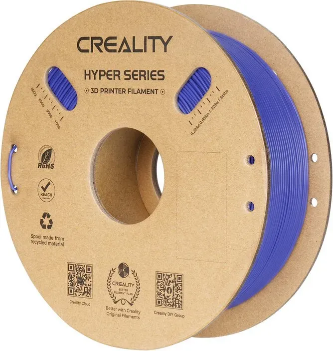 Creality Hyper PLA Perry Blue 1 kg, Hochgeschwindigkeit 30–600 mm/s, Formgenauigkeit ±0,02 mm, kompatibel mit den meisten FDM-3D-Druckern, 1 kg (2,2 lbs) Spule