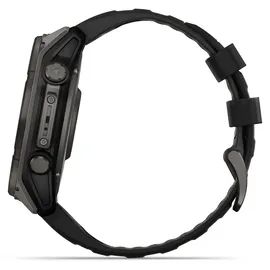 Garmin fenix 8 Solar 51 mm Graphit/Titan Carbongrau Silikon-Armband 26 mm