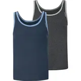 Jan Vanderstorm 2er Pack Unterhemd ELOF in blau grau | Gr.: 12