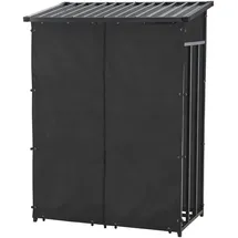 casa.pro Kaminholzregal Yakutat Metall 185 x 130 x 70 cm Schwarz
