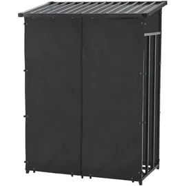 casa.pro Kaminholzregal Yakutat Metall 185 x 130 x 70 cm Schwarz