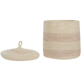 Beliani Aufbewahrungskorb 2er Set Baumwolle Hellbeige
