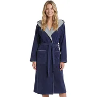 Morgenstern Bademantel Damen Frottee Baumwolle Kapuze Leonie Blau S - S