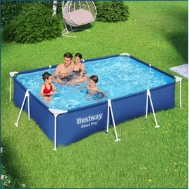 BESTWAY Steel Pro Frame Pool 300 x 201 x 66 cm inkl. Filterpumpe