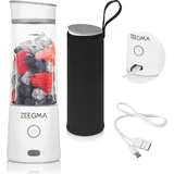 Zeegma Vitamine GO Tragbarer Mixer für Cocktails und Smoothies 300W, Personal Blender, Mini-Mixer 450ml mit 6 Klingen, 2 Geschwindigkeiten 5000 maH, 25 Anwendungen pro Ladung