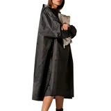 RAINKISS Damen Poncho Schwarz