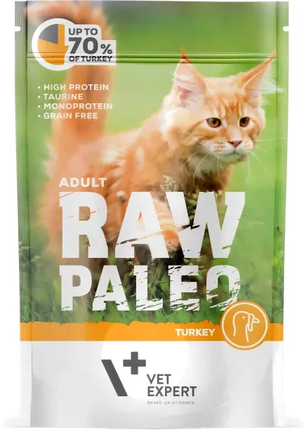 RAW PALEO Nassfutter für ausgewachsene Katzen Truthahn 100g