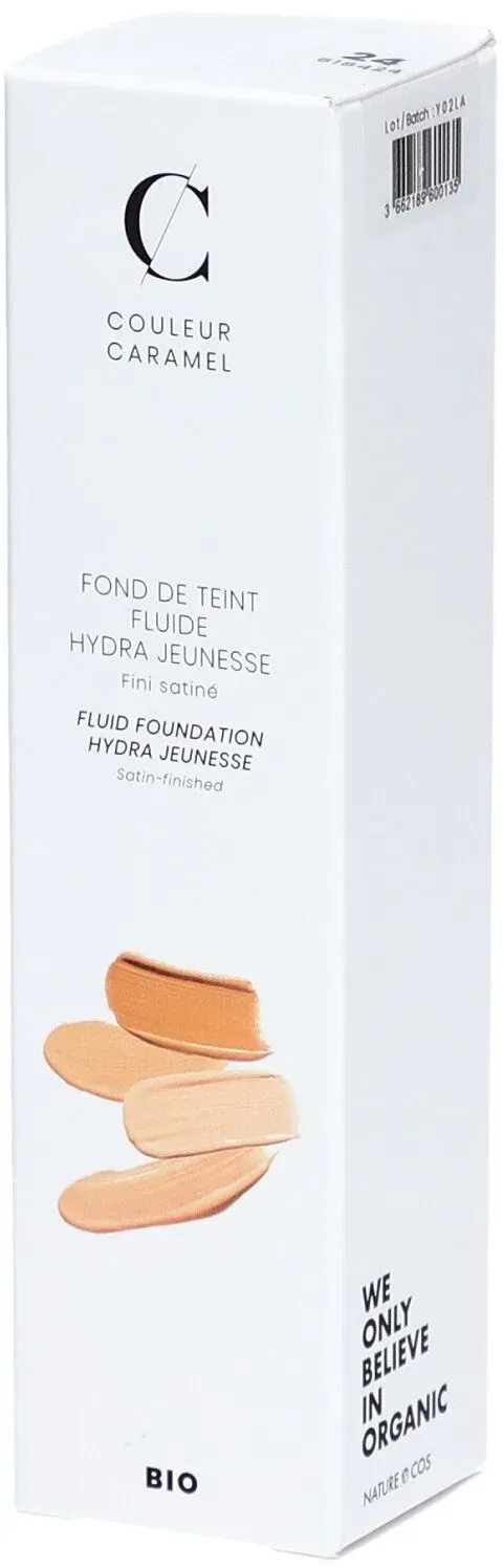 Couleur Caramel Fluide Foundation Hydra Jeunesse Bio - Satiniertes Finish Nr. 24