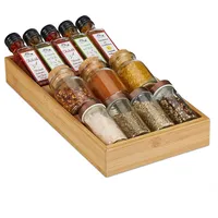 Relaxdays Relaxdays, Natur Gewürzregal für Schublade, 3 Stufen, liegend,
