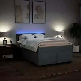 vidaXL Boxspringbett 140 x 200 cm Dunkelgrau