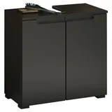 MID.YOU Waschbeckenunterschrank Schwarz - Bad Unterschrank Badezimmerschrank mit viel Stauraum - 60 x 57,5 x 32 cm