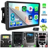 ESSGOO 6+128G Autoradio Für Jeep Dodge Chrysler Android15 Carplay GPS NAVI BT Autoradio (6GB+128GB, RDS, 4G LTE, FM, AM, DAB+ (optional), Apple Carplay Android Auto GPS Navi WIFI BT EQ) schwarz