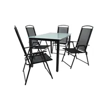 VCM Gartenmöbel 5er-Set ¦ schwarz ¦ Maße cm B: 140 H: 76