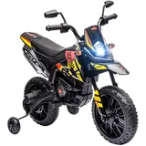 aiyaplay Kinder Elektro-Motorrad, 12V Kindermotorrad mit Musik, 6 km/h Kinderfahrzeug mit abnehmbar Trainingsrädern, 12 Zoll Reifen, für 3-8 Jahre Kinder, Gelb
