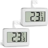 Kühlschrankthermometer, 2-teiliges Mini-digital-lcd-thermometer Mit Haken, Gefrierschrankthermometer Mit Temperatursensor Für Kühlschränke, Küchen Und Gefrierschränke, Weiß