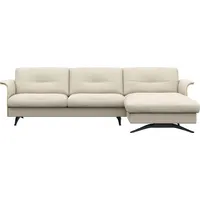 FLEXLUX Ecksofa Glow, super bequem durch hochwertigem Sitzaufbau mit Federkern, L-Form, Modernes skandinavisches Design weiß