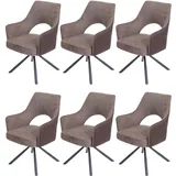 6er-Set Esszimmerstuhl HWC-K30, Küchenstuhl Stuhl, drehbar Auto-Position, Stoff