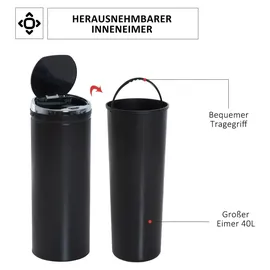 Homcom Sensor Mülleimer 50 l Schwarz