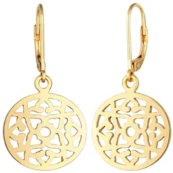 Elli Ohrringe Ornament Orientalisch Rund 925 Silber goldfarben Damen 