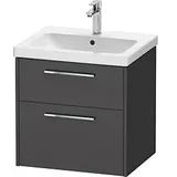 Duravit D-Code Waschtischunterschrank DC4670010490000 ,Griff Chrom, Graphit Matt, Wandhängend, Schubkästen 2, 584x555x460 mm