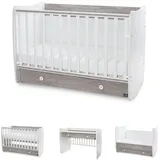 Lorelli Babybett Dream 70 x 140 cm umbaubar Kinderbett Schaukelbett Schreibtisch weiß grau