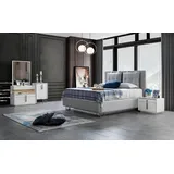 Xlmoebel Schlafzimmer-Set 4-teiliges Designer-Schlafzimmermöbel-Set - Vollständiges, (4tlg Set(Bett +2x Nachttische+Kommode), Hergestellt in Europa weiß