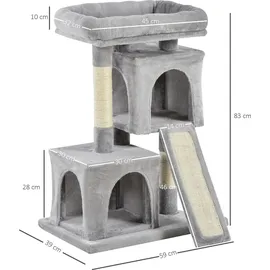 PawHut Kratzbaum 59 x 39 x 83 cm silber
