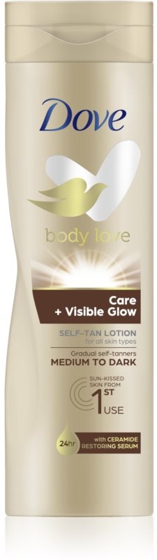 Dove Body Love Selbstbräuner-Milch für den Körper Farbton Medium To Dark 250 ml