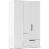 Kleiderschrank RAUCH "Drehtürenschrank Schrank Garderobe Wäscheschrank Schlafzimmer AVOLA", weiß (alpinweiß), B:136cm H:210cm T:54cm, Holzwerkstoff, Schränke, Kleiderschrank, mit hochwertigen Stangengriffen aus Metall in Schwarz MADE IN GERMANY