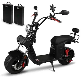 Rolektro Rolektro, E-Chopper 45, Schwarz, 45 km/h, 2 x 60V-25,6Ah Lithium-Akku, 3000 Watt - Schwarz